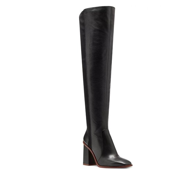 Vince Camuto Dreven Tall Black Over the Knee Leather Boots 6.5 - Picture 1 of 9